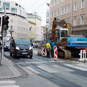 Baustelle wird eingerichtet: