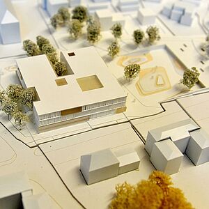 Modell des Bildungscampus in Gnigl
