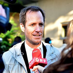 Beim Interview an der Grenze:
