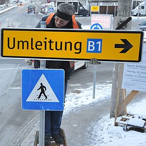 Letzte Vorbereitungen zur Sperre Nelböck-Viadukt