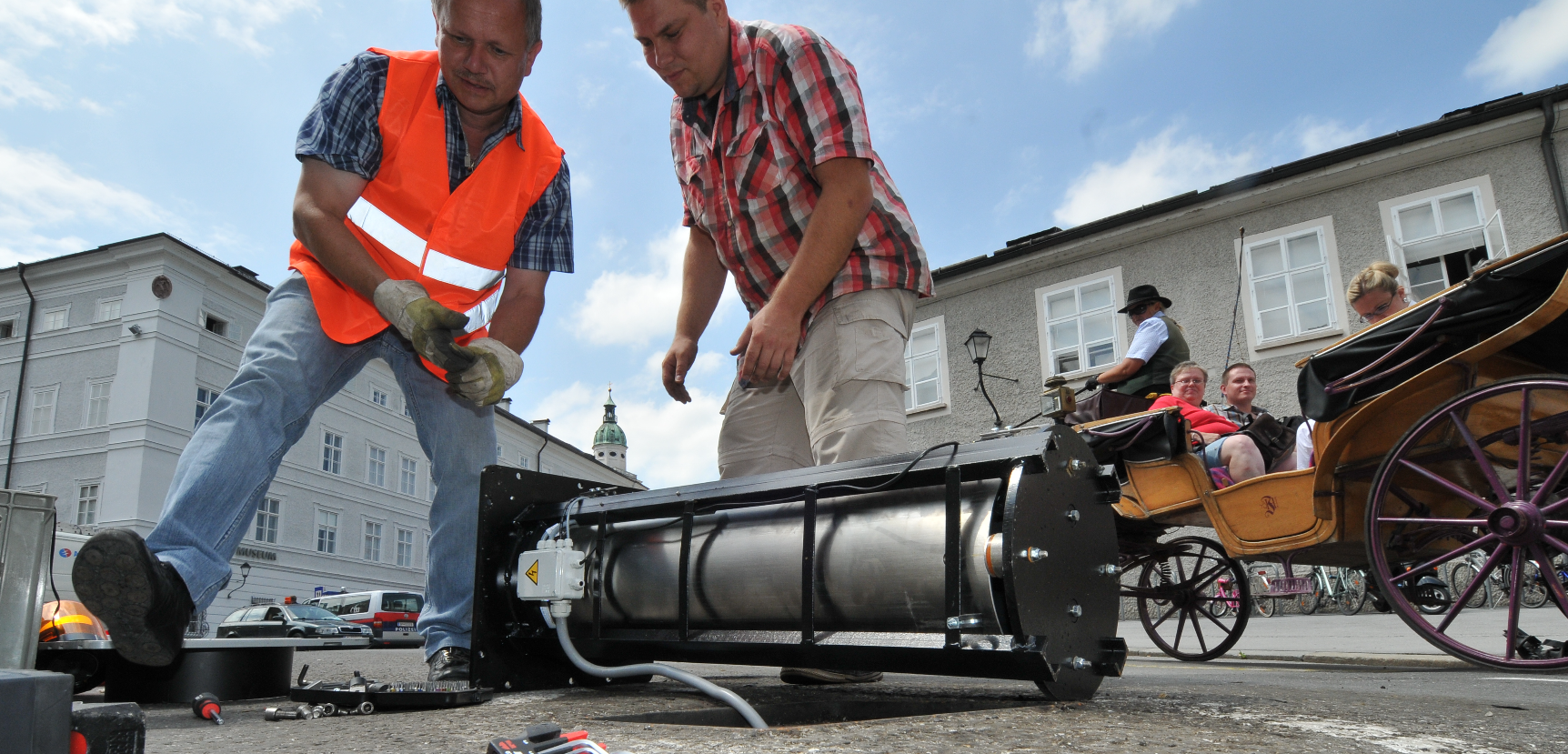 Reparatur nach Pollerunfall