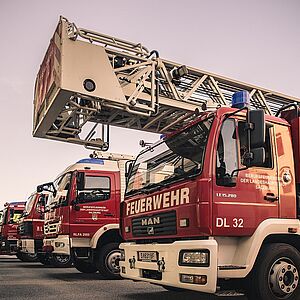 Die Fahrzeuge der Fuhrparker Berufsfeuerwehr.