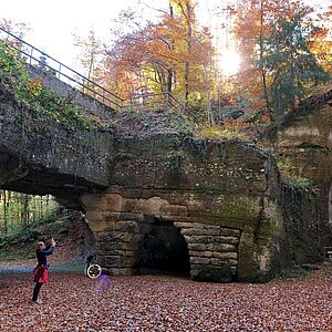 Das Steintheater Hellbrunns für Aufführungen im Sommer.