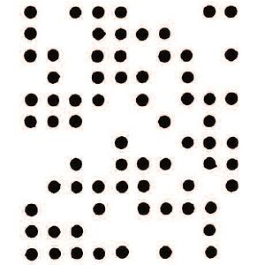 schwarze Punkte bilden ein Muster - ähnlich wie Brailleschrift