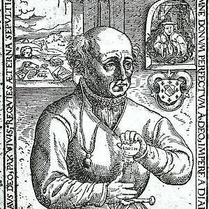 Ein Holzschnitt von Balthasar Jenichen im Jahre 1567 zu Paracelsus.