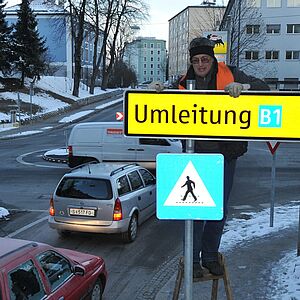 Letzte Vorbereitungen zur Sperre Nelböck-Viadukt