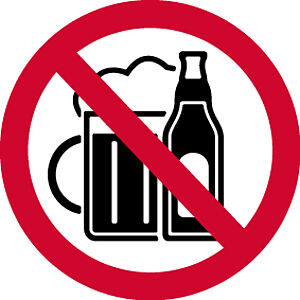 Ein Piktogramm für Alkoholverbot
