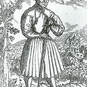 Ein Holzschnitt von Paracelsus im Jahre 1567