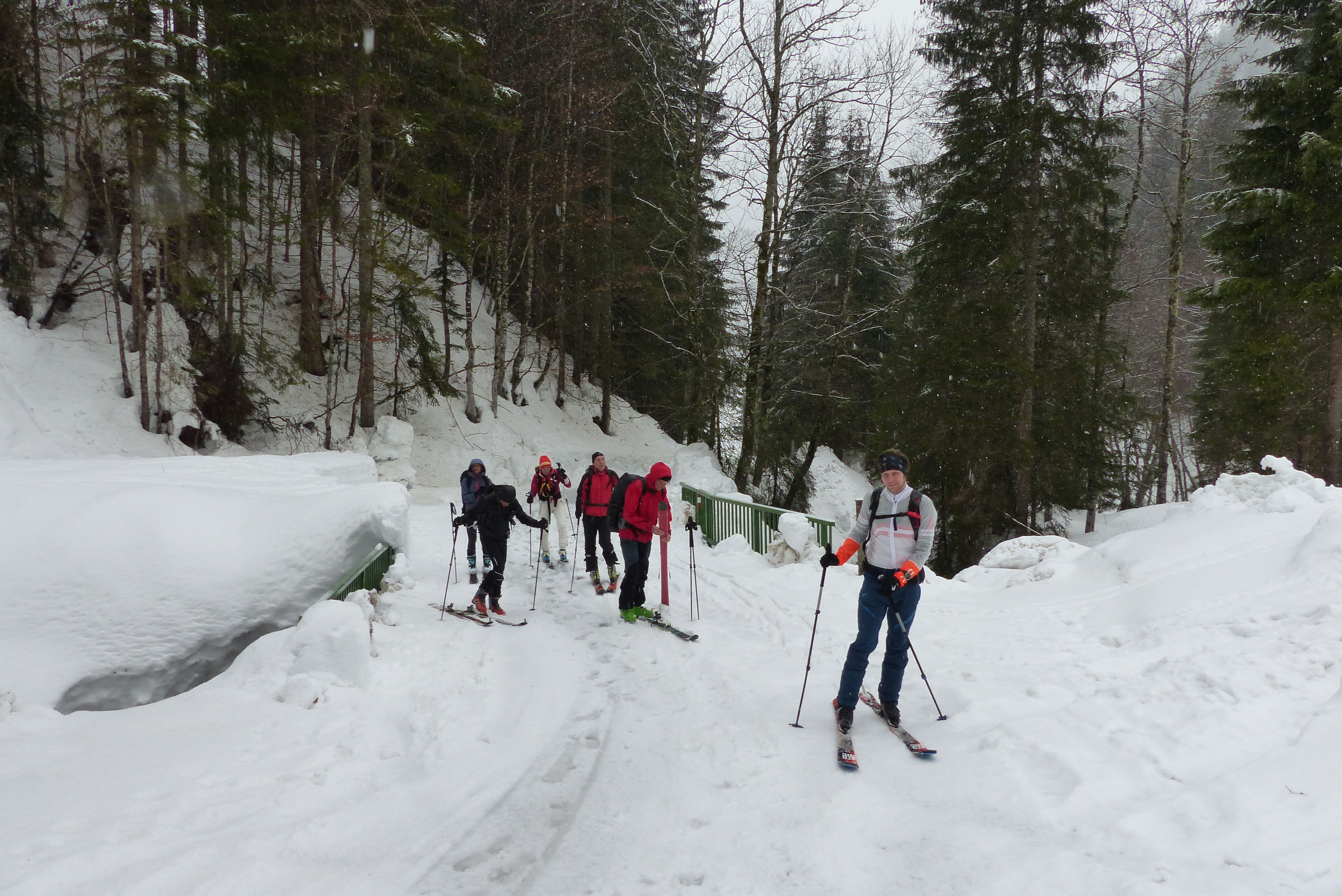 Start bei Schneeregen