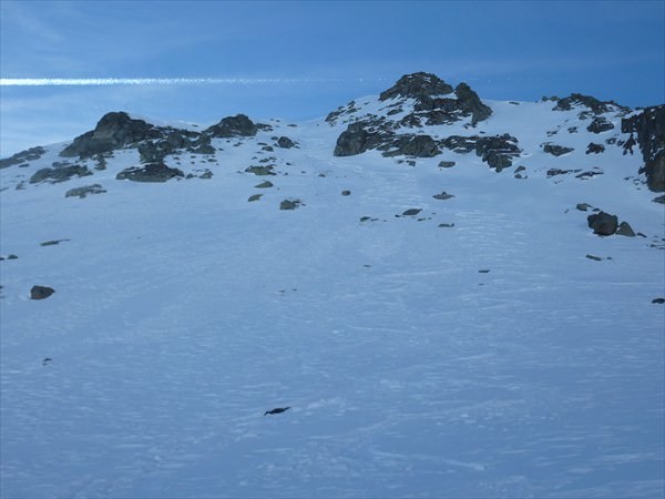 geschafft - Blick zurück in die Rinne