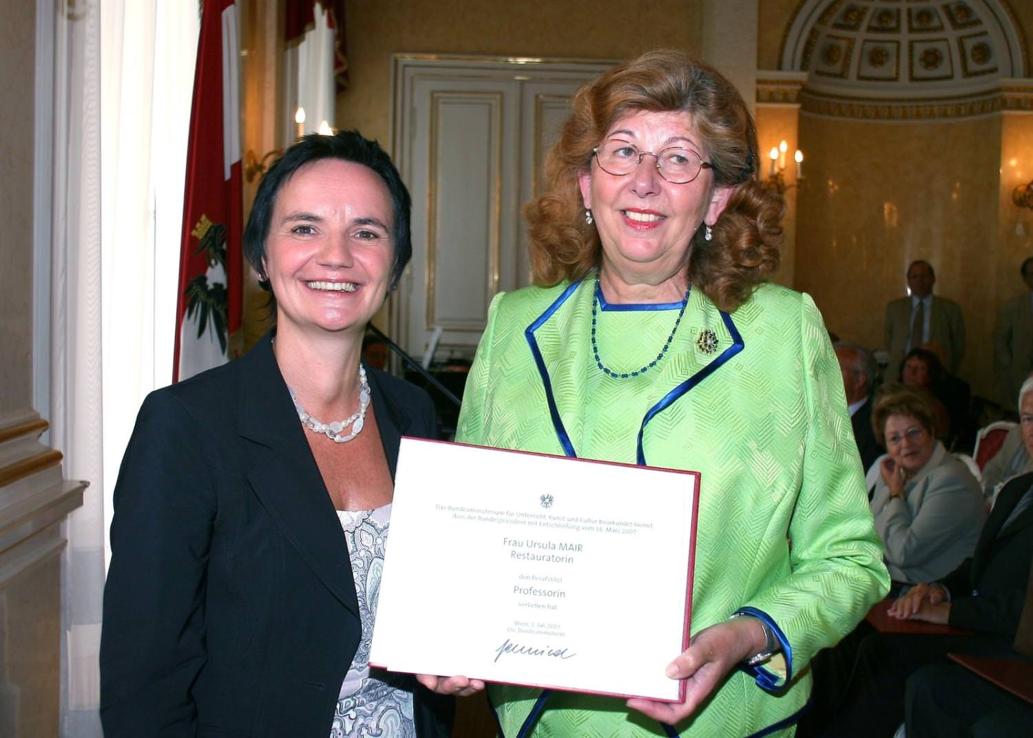 Professorinnen-Titel für Stadt-Restauratorin Professorinnen-Titel für Stadt-Restauratorin