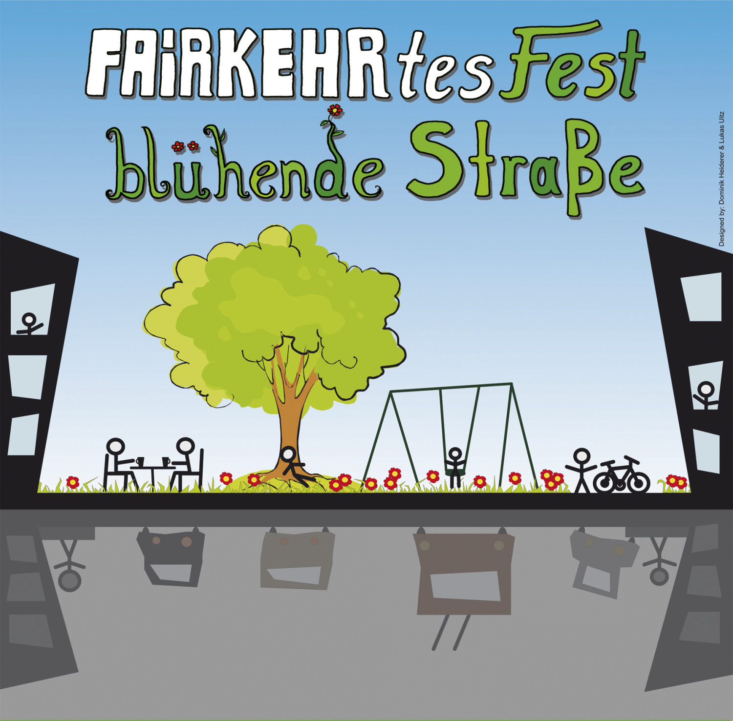 Spiegelbild einer Straße als Sujet Spiegelbild einer Straße als Sujet
