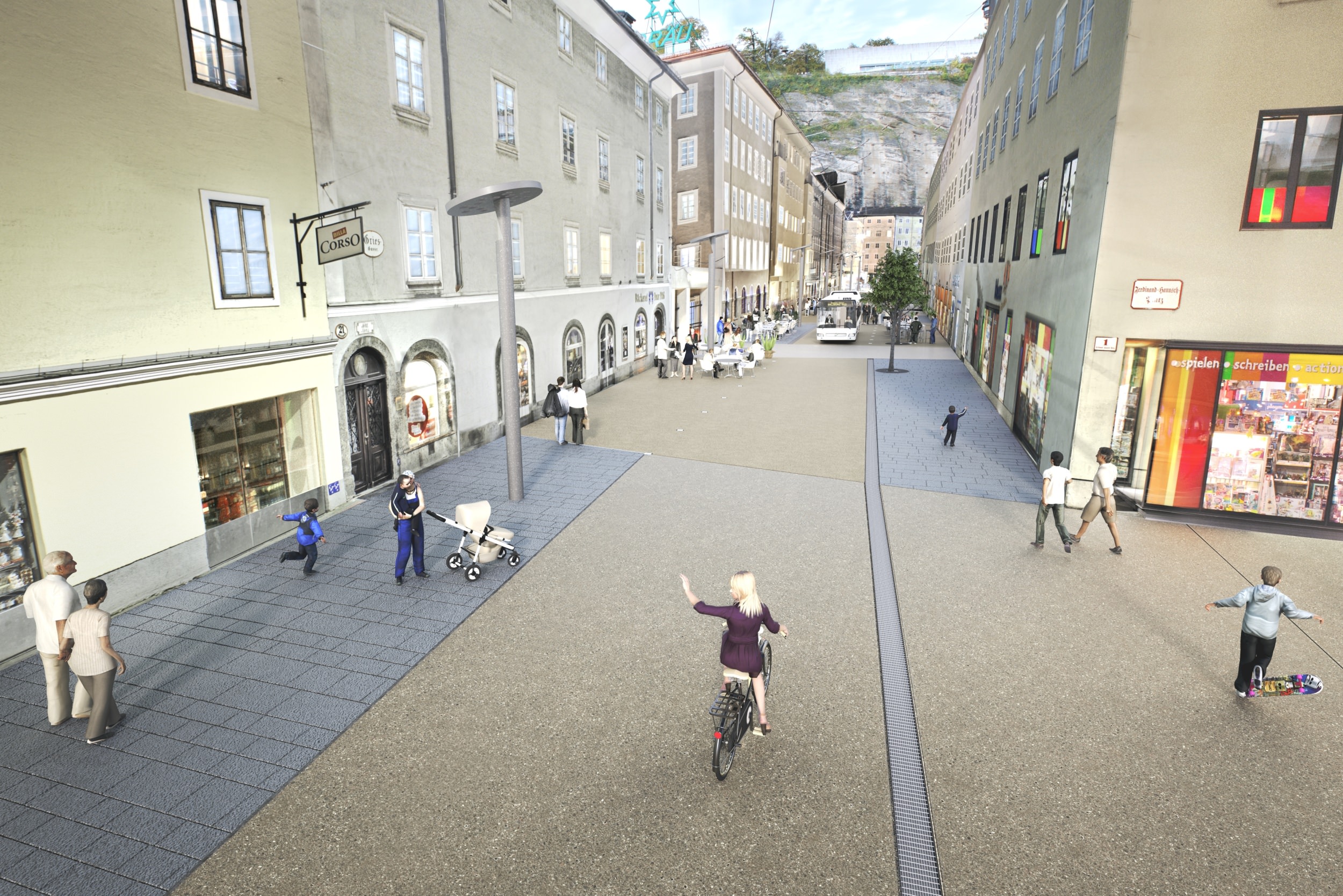 Die neu gestaltete Griesgasse Die neu gestaltete Griesgasse