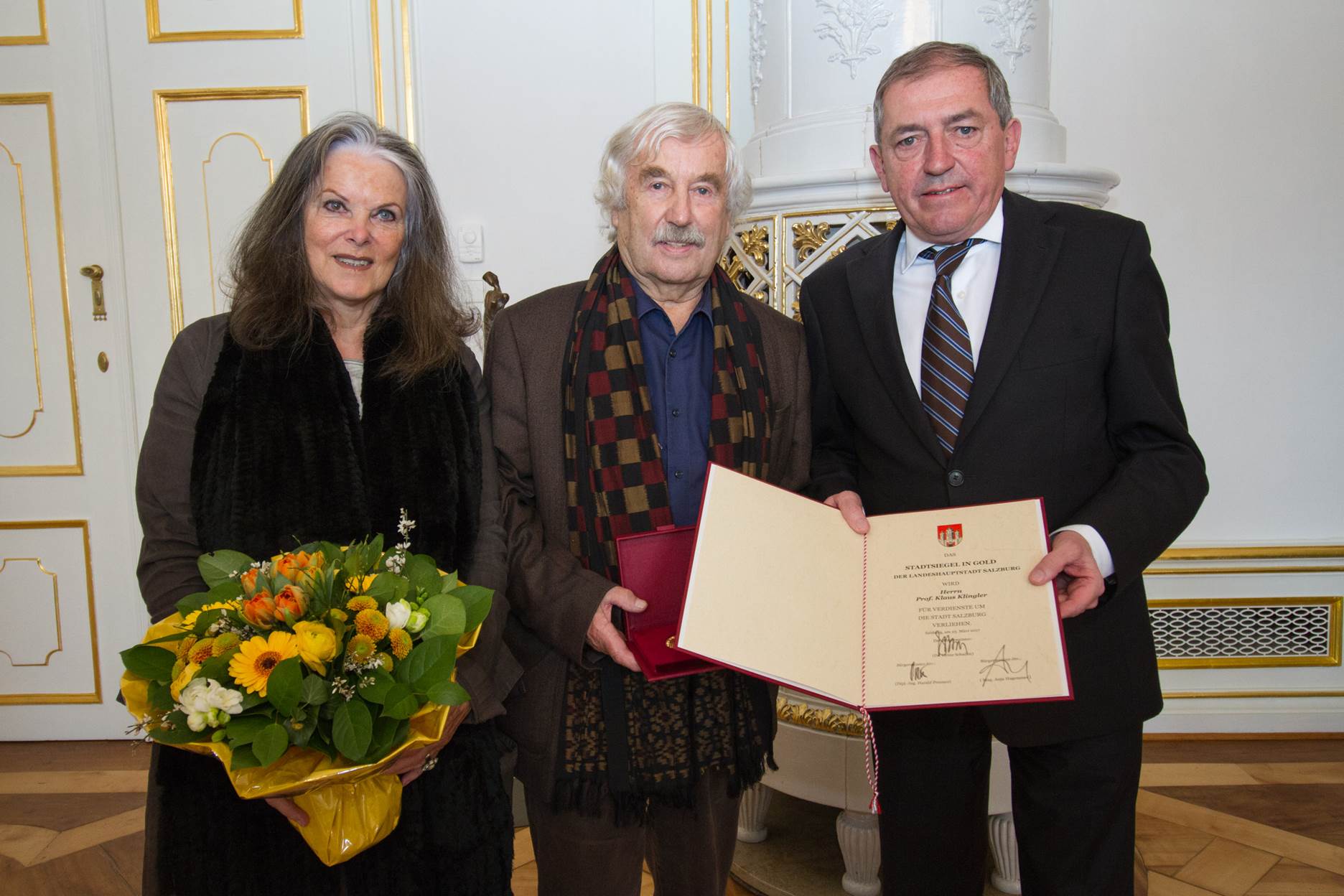 Stadtsiegel in Gold für Klaus Klingler