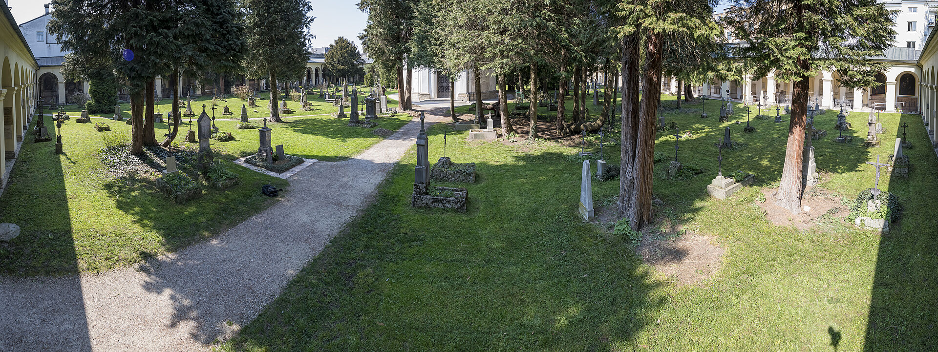 Erholungsraum Sebastianfriedhof in der Linzergasse Der Erholungsraum des Sebastianfriedhofs in der Linzergasse.