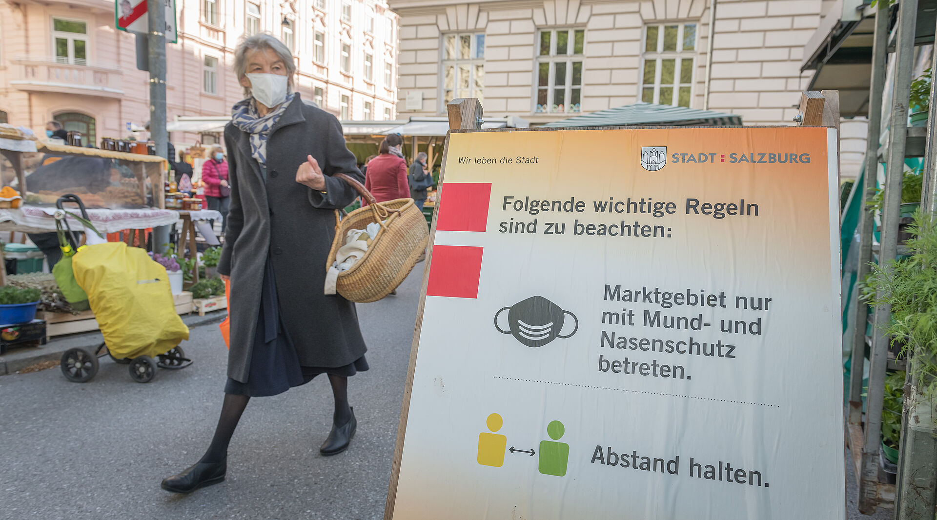 Maskenpflicht auf der Schranne