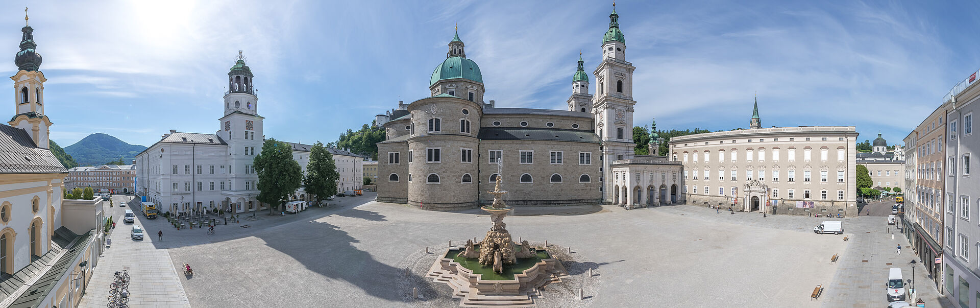 Panoramabild vom Residenzplatz auf der Vogelperspektive.