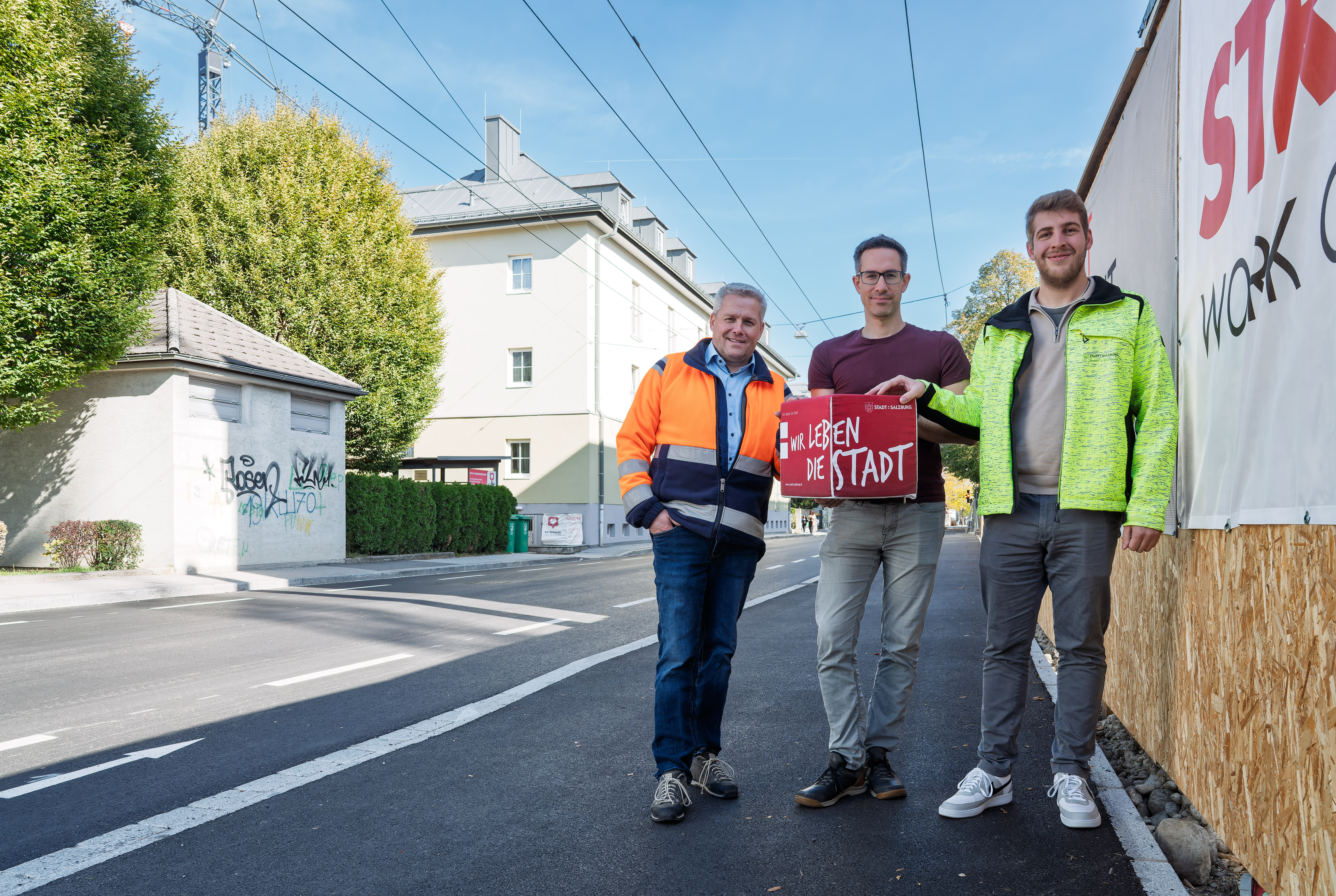 Breiterer Gehsteig in der Scherzhauserfeldstraße
