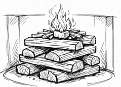 So soll das Holz gestapelt werden.