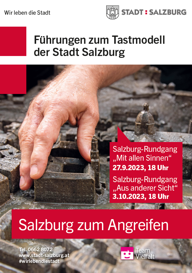 Einladung zu den Führungen zum Tastmodell.
