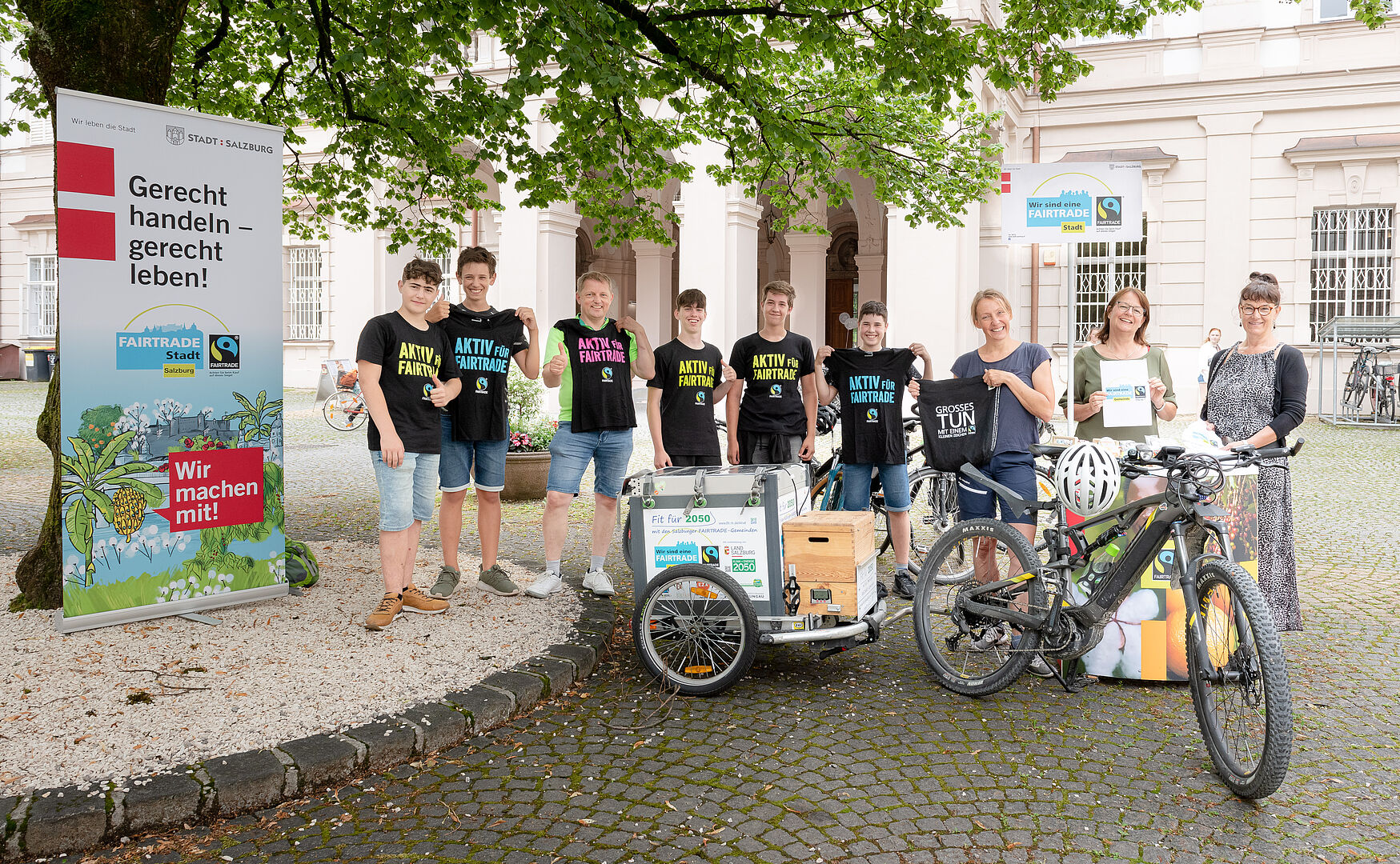 Traten für die FAIRTRADE-Idee in die Pedale: