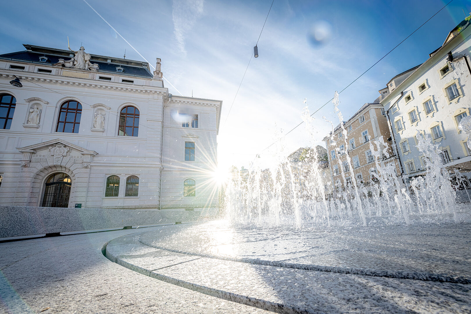 Wasserspiele am Kajetanerplatz, Foto am Morgen 1.10.2021