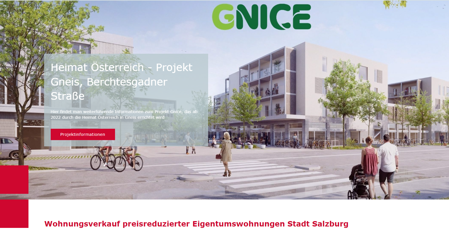 Screenshot der Startseite