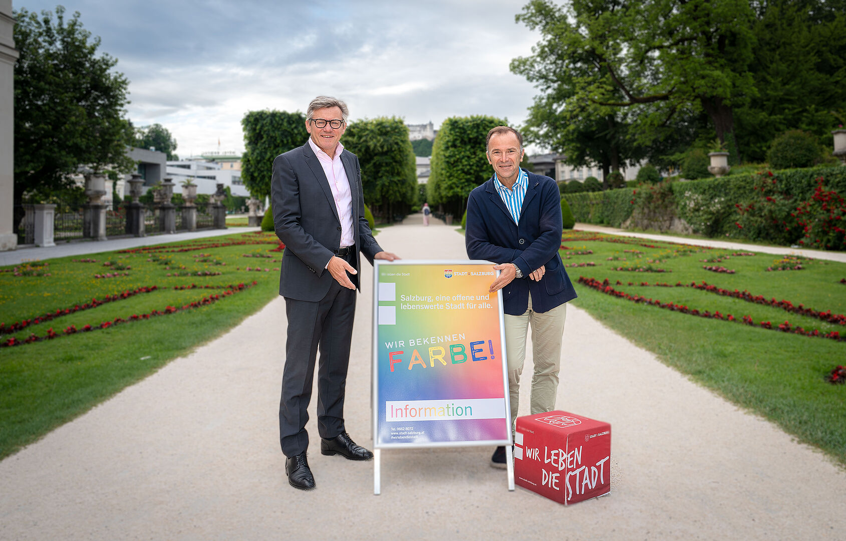 Magistratsdirektor Maximilian Tischler (links) und Bürgermeister Bernhard Auinger (rechts) stehen für eine tolerante und vielfältige Stadt Salzburg