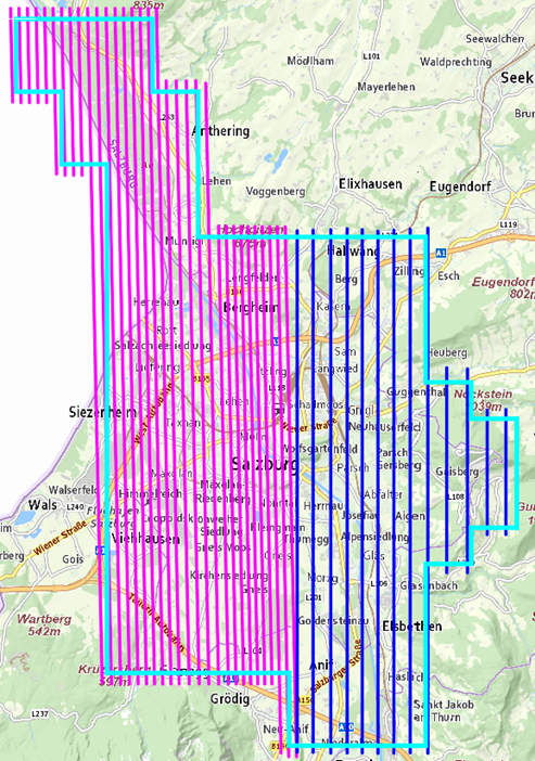 Stadt Salzburg und angrenzende Gebiete